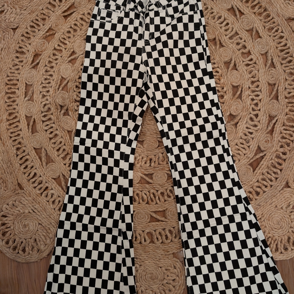 Checkered Black and White Pants
